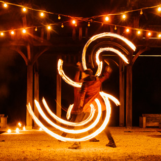 Fire juggling show